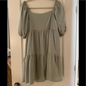 Mint green tiered dress
